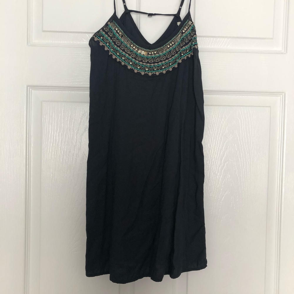 American Eagle Navy Mini Dress with Beaded Top
